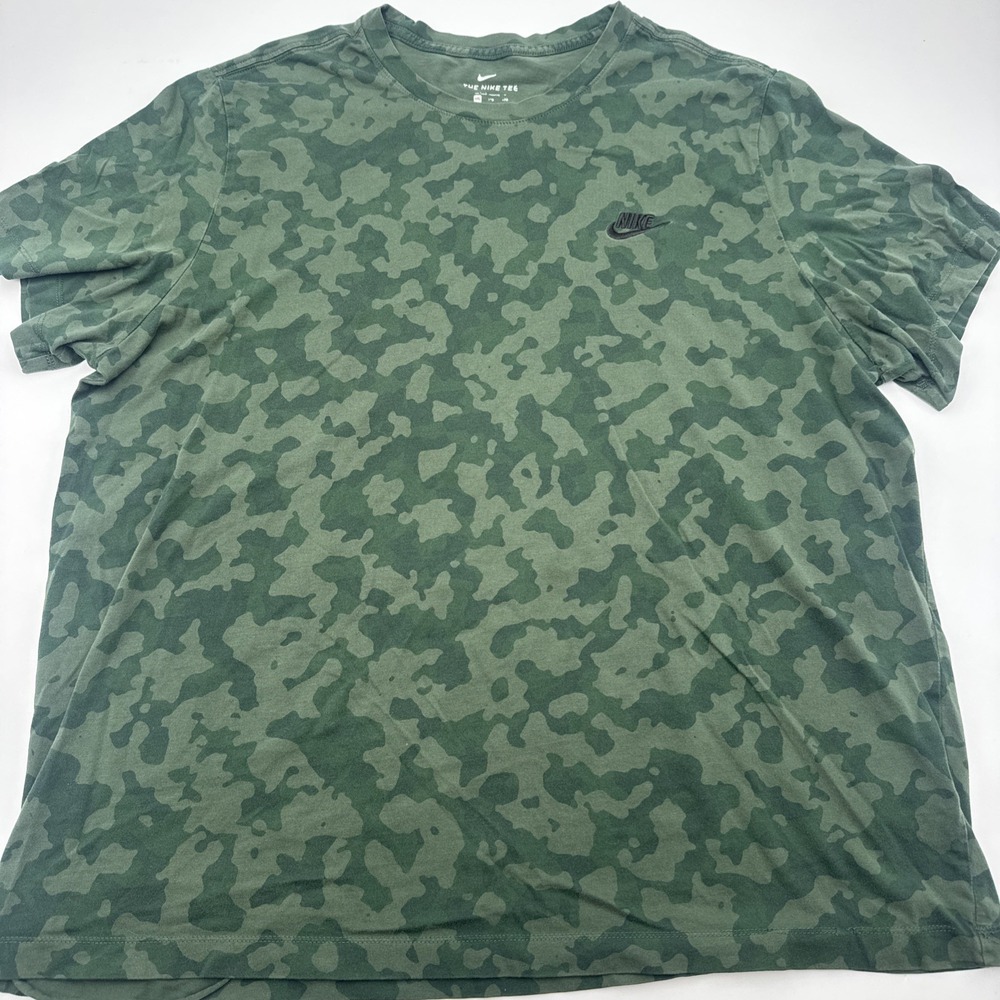 Nike Tee Club AOP Hook T-Shirt Men's DA0469-337 Black Green Camo Size 2XL
